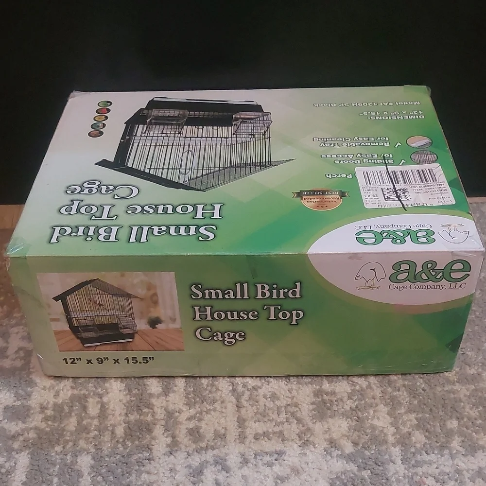 Small Bird House Top Cage - Black